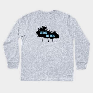 A Forest, blue Kids Long Sleeve T-Shirt